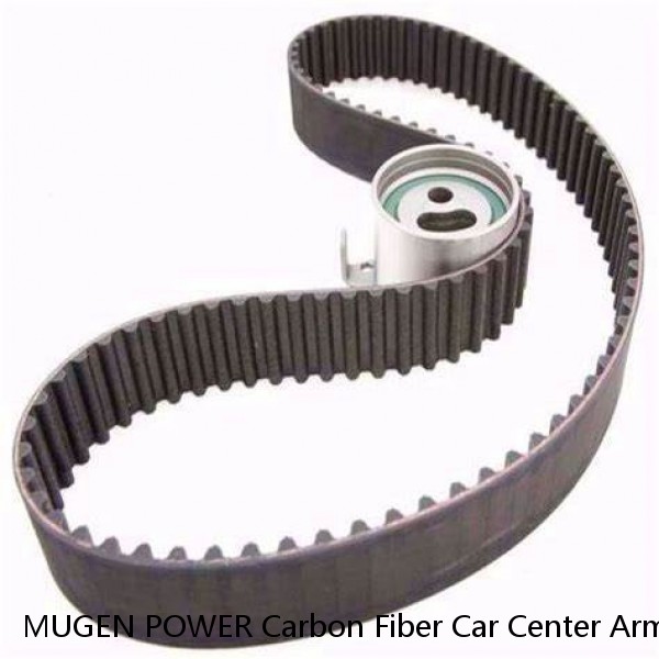MUGEN POWER Carbon Fiber Car Center Armrest Cushion Pad + Seat Belt Cover Set